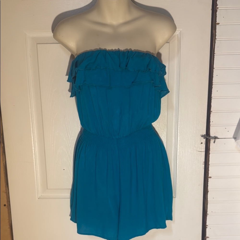 Teal Strapless Kids One Piece